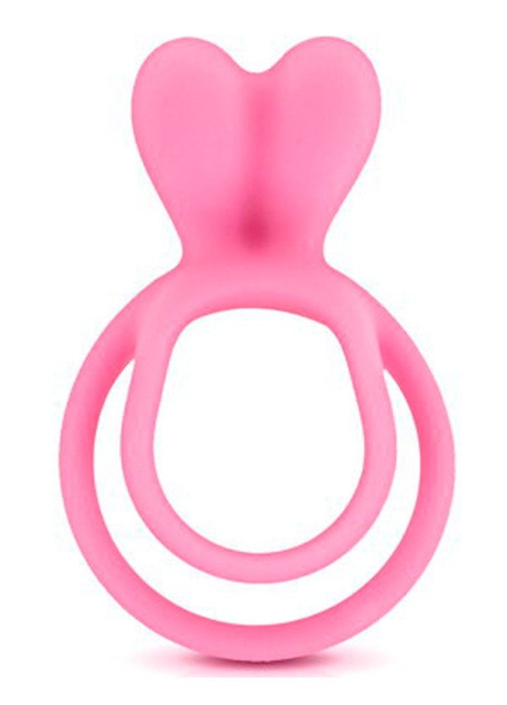 Double cockring rose avec stimulateur de clitoris - CC5710050050