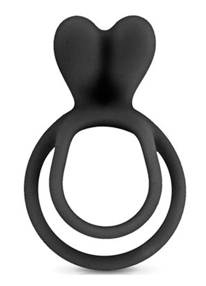 Double cockring noir avec stimulateur de clitoris - CC5710050010