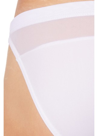 Slip brief blanc vagues satinées et fine maille - LM904-61WHT