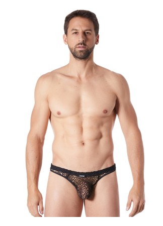 String noir sexy filet irrégulier fétichiste - LM810-57BLK