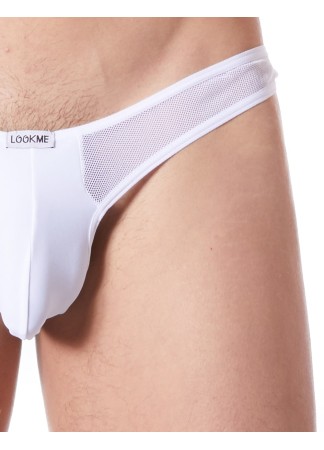 String blanc sexy avec fine résille - LM805-57WHT