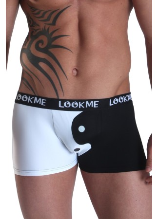 Boxer blanc noir Yin Yang - LM30-66