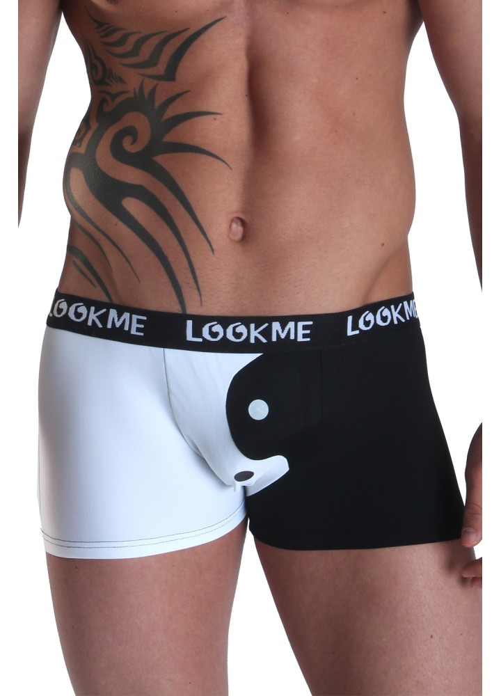 Boxer blanc noir Yin Yang - LM30-66