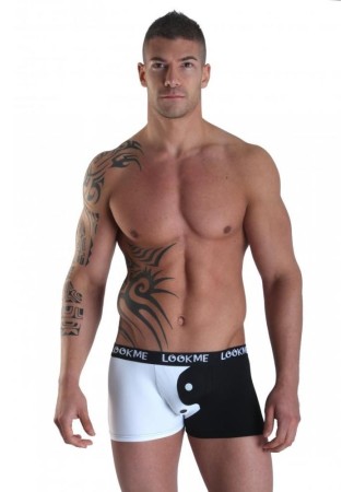 Boxer blanc noir Yin Yang - LM30-66