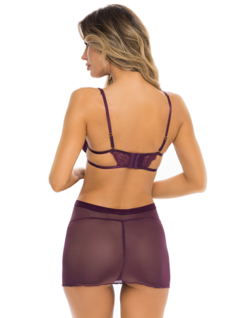 Nuisette violette et string assorti - REN51014-PUR