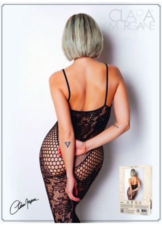 Bodystocking en dentelle florale et fine résille - Le Numéro 19 - Collection Bodystocking - CM99019