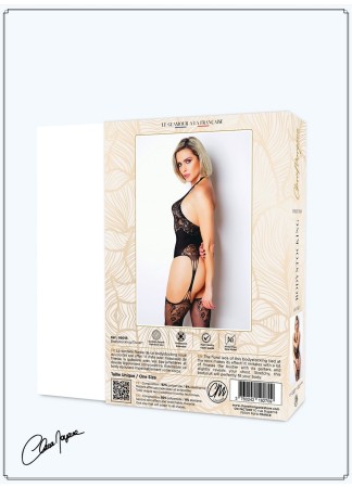 Bodystocking noir porte-jarretelles - Le Numéro 15 - Collection Bodystocking - CM99015