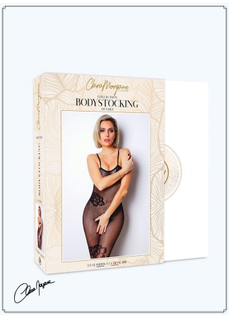 Bodystocking résille noire avec fine bretelles - Le Numéro 6 - Collection Bodystocking - CM99006