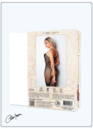 Bodystocking résille noire avec fine bretelles - Le Numéro 6 - Collection Bodystocking - CM99006