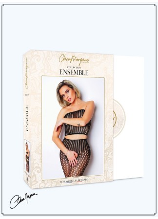 Ensemble 2 pièces résille ouvert à l'entrejambe - Le Numéro 2 - Collection Ensemble - CM96002